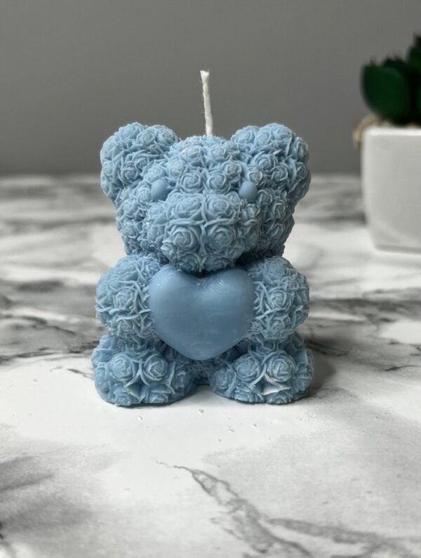 Bearly in Love Blue Candle