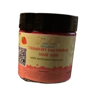 Strawberry Kiwi sugar foot scrub with activated charcoal